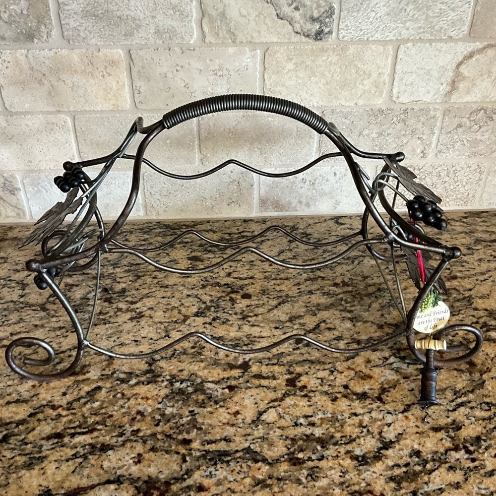 Countertop Wine Rack Wrought Iron - Picture 2 of 6